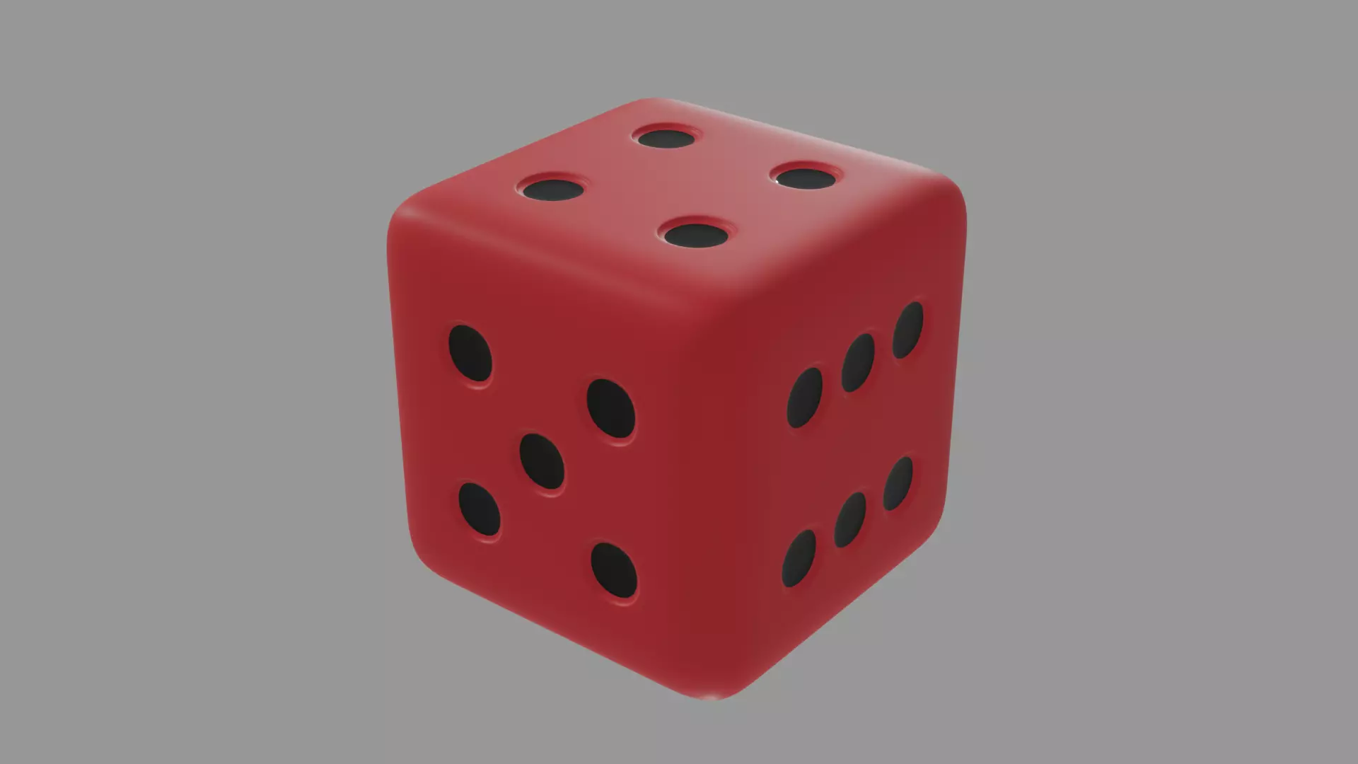 Realistic Red Dice 3D Model High Quality Game Asset Low-poly 3D model