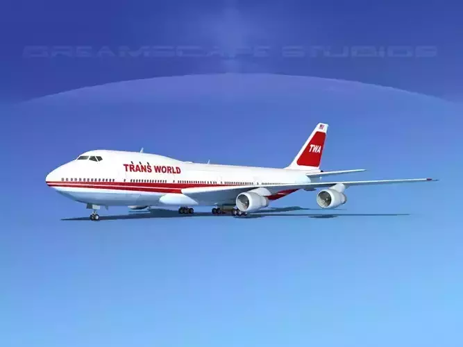 Boeing 747-100 TWA 2 3D model