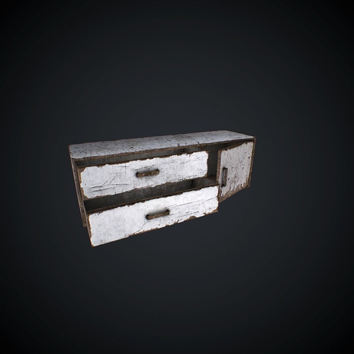 Old Drawer pbr Low-poly 3D model