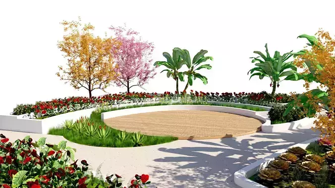 Urban Oasis 3D Model Low-poly 3D model 4