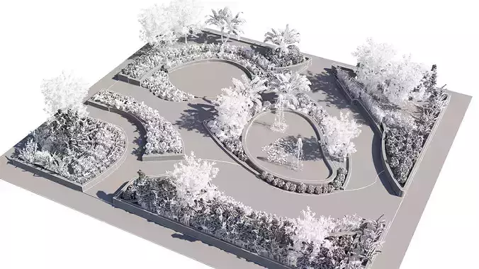 Urban Oasis 3D Model Low-poly 3D model 7