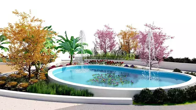 Urban Oasis 3D Model Low-poly 3D model 5