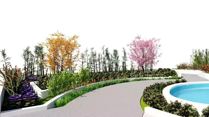 Urban Oasis 3D Model Low-poly 3D model 6