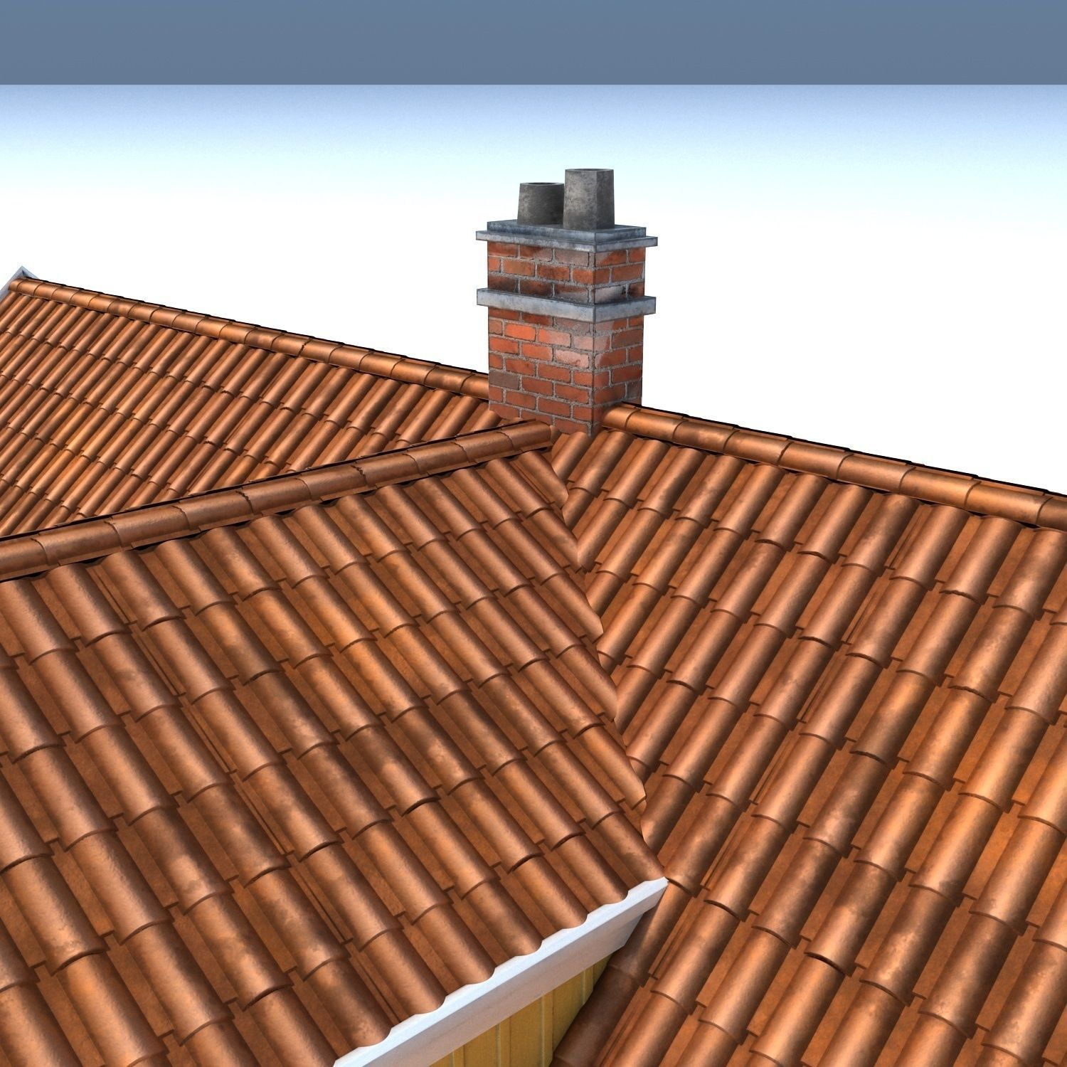 Swedish Yellow House Low-poly 3D model_5