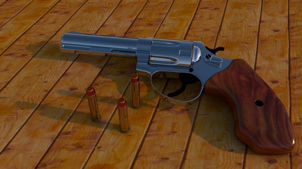 Revolver gun 3D model_2