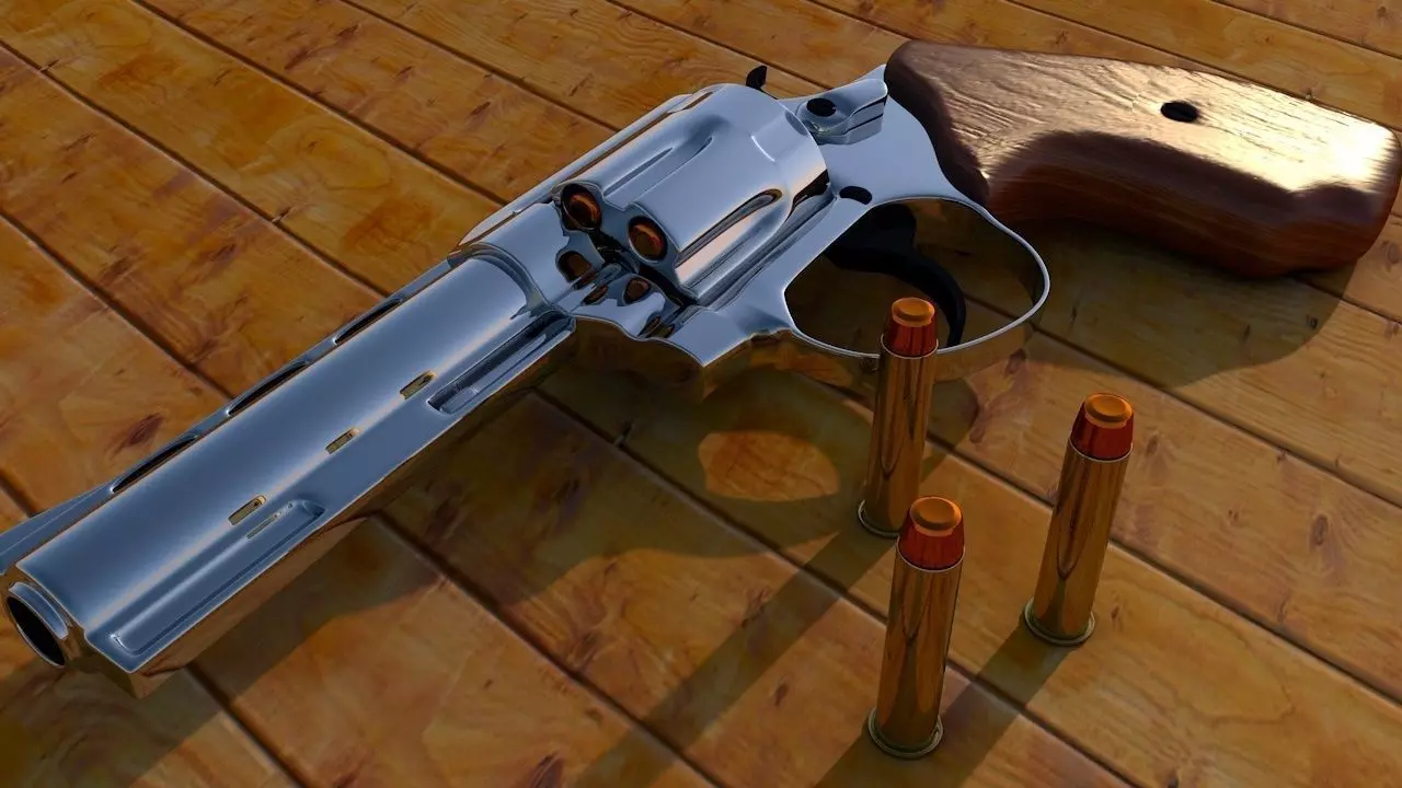 Revolver gun 3D model_0