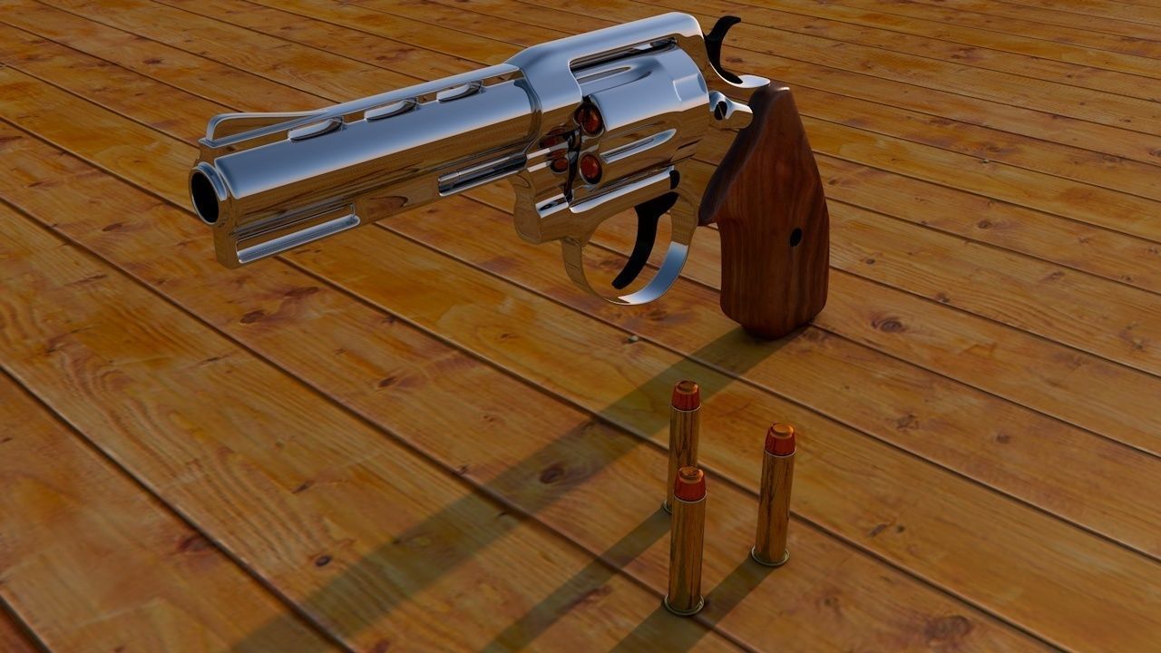 Revolver gun 3D model_3