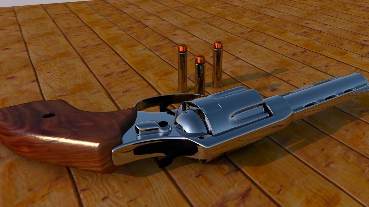 Revolver gun 3D model_1