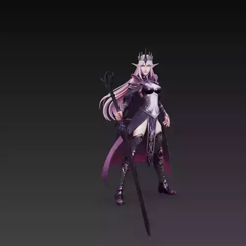 Dark Elf Queen Shadow Empress 3D Model
