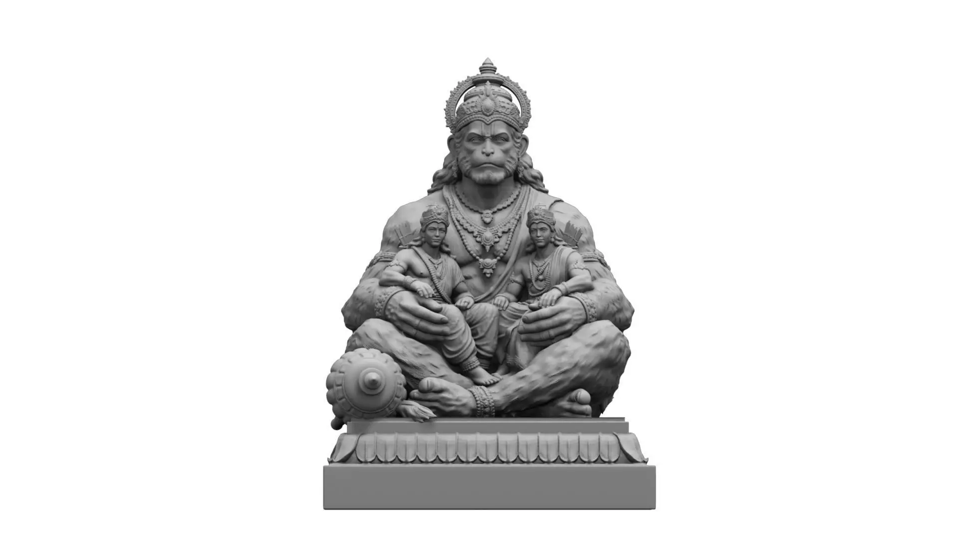 lord ram laxman hanuman statue hi poly 3D model