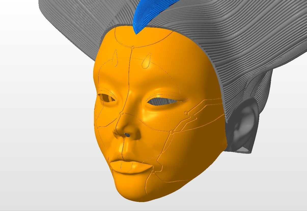 Animatronic Geisha head 3D print model_7