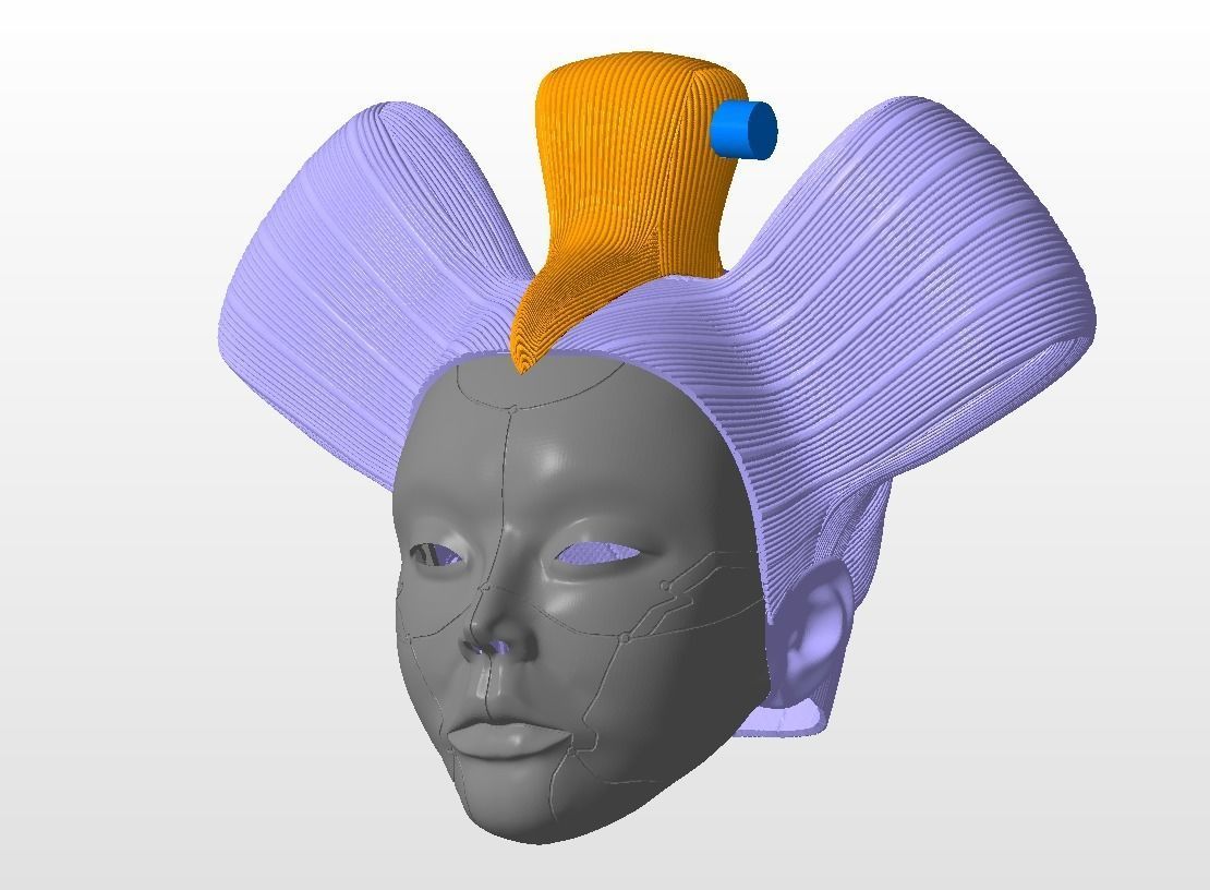 Animatronic Geisha head 3D print model_3