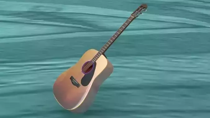 Guitar acoustic in water 3D model