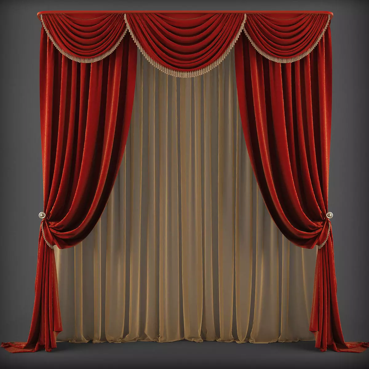 Curtain 3D model 240 Low-poly 3D model_0