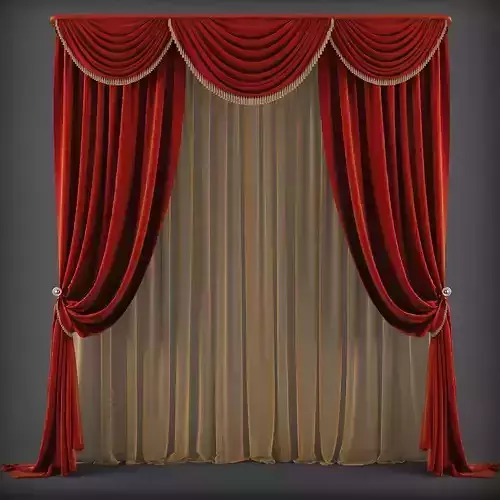 Curtain 3D model 240 Low-poly 3D model