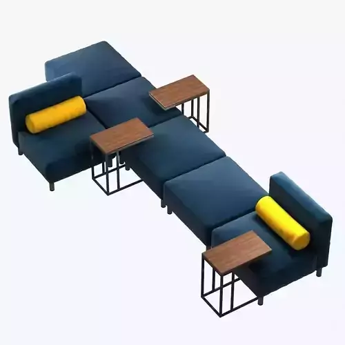 acfurniture arrangements series modular sofa and ottoman 3D model