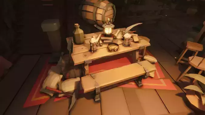 STYLIZED Fantasy Tavern and Kitchen - Low Poly 3D Art Low-poly 3D model 7