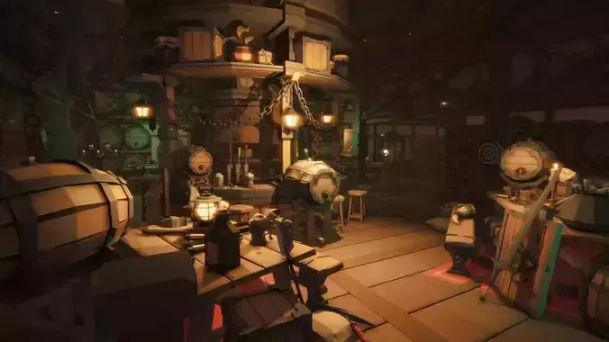 STYLIZED Fantasy Tavern and Kitchen - Low Poly 3D Art Low-poly 3D model 2