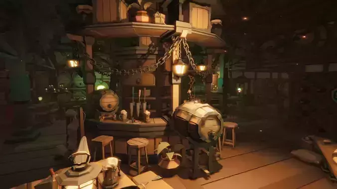 STYLIZED Fantasy Tavern and Kitchen - Low Poly 3D Art Low-poly 3D model 4