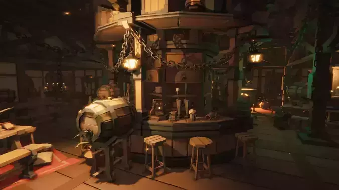 STYLIZED Fantasy Tavern and Kitchen - Low Poly 3D Art Low-poly 3D model 5