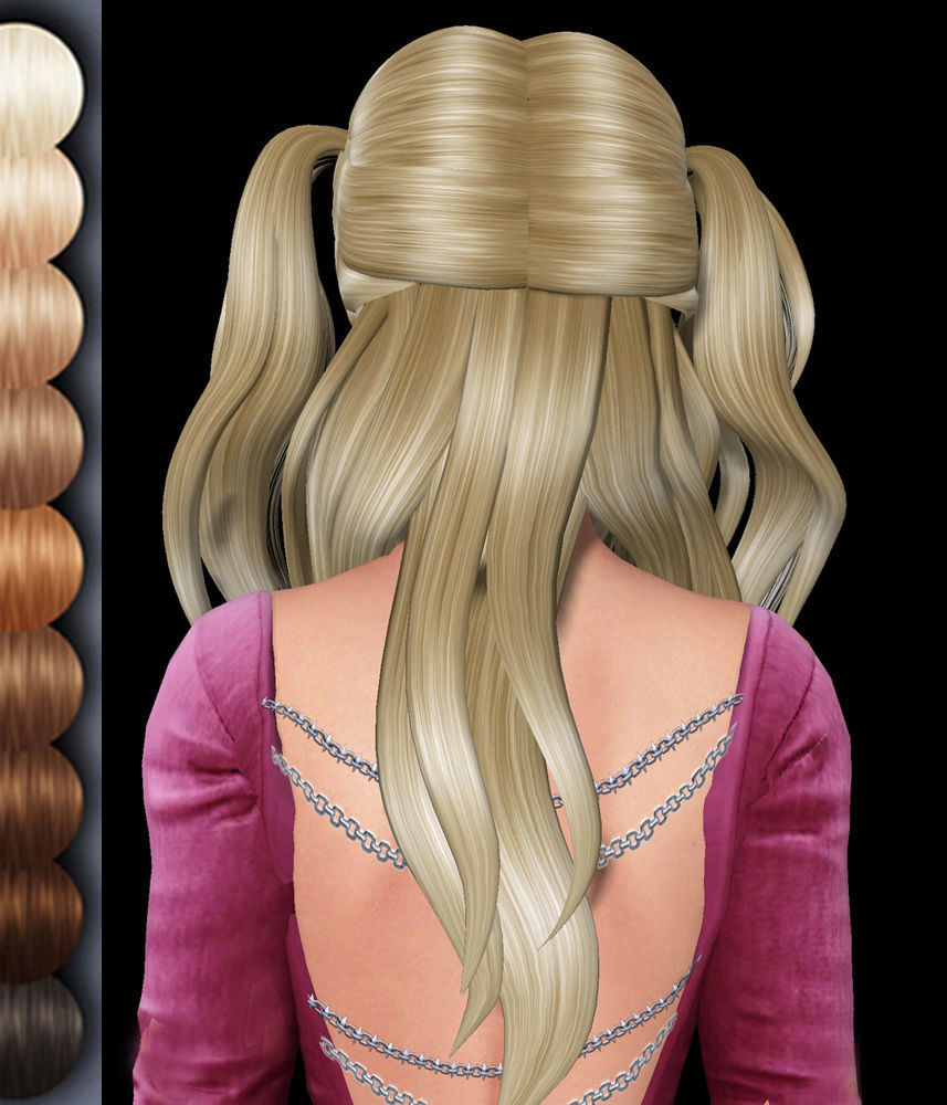 Chia Female hair style 3d rigged 3D model_1