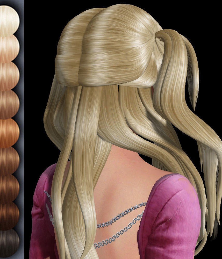 Chia Female hair style 3d rigged 3D model_2