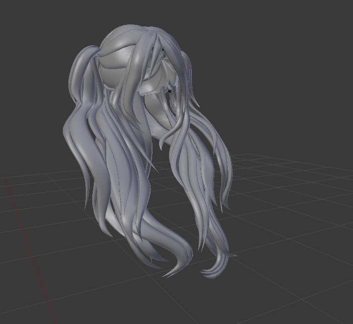 Chia Female hair style 3d rigged 3D model_3