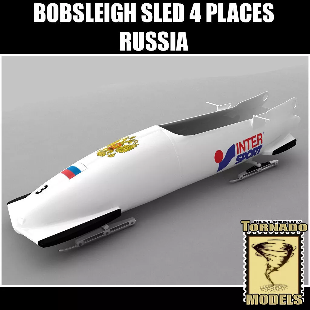 Bobsleigh Sled - 4 Places - Russia 3D model