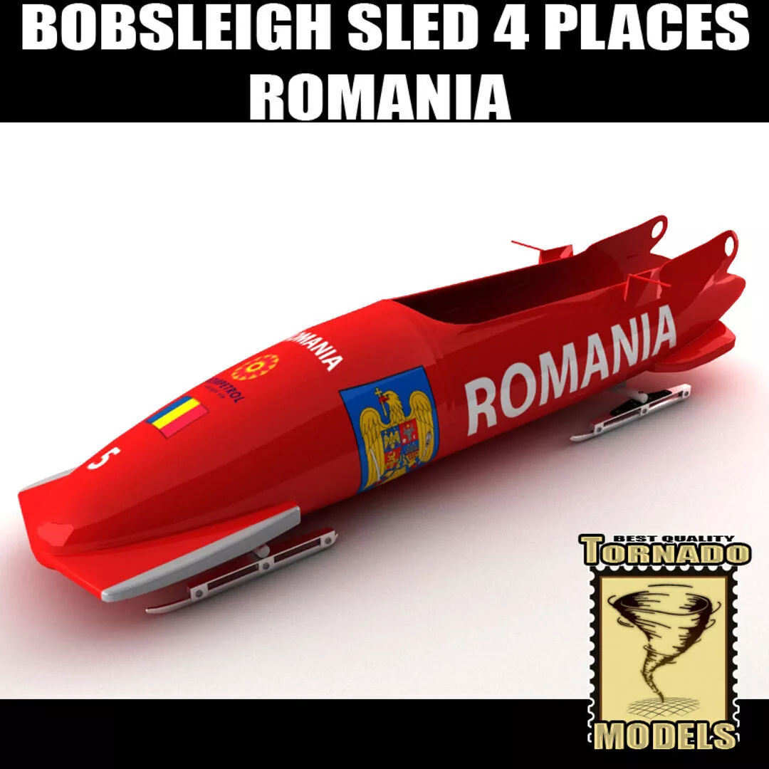 Bobsleigh Sled - 4 Places - Romania 3D model