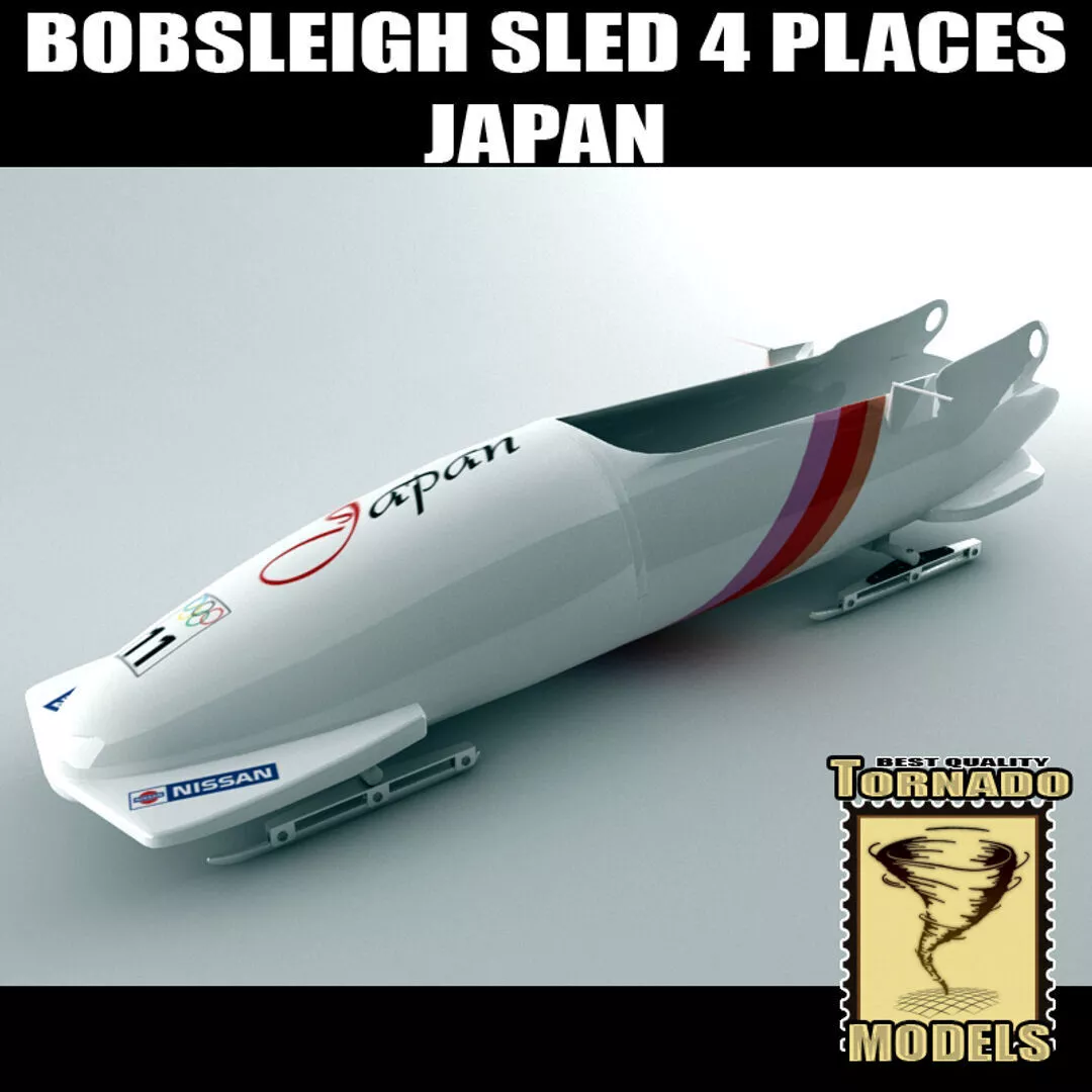 Bobsleigh Sled - 4 Places - Japan 3D model