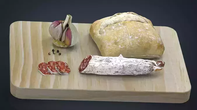 Fuet on a wooden board