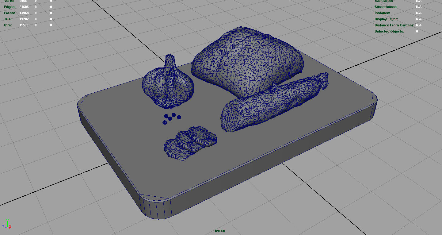 Fuet on a wooden board 3D model_5