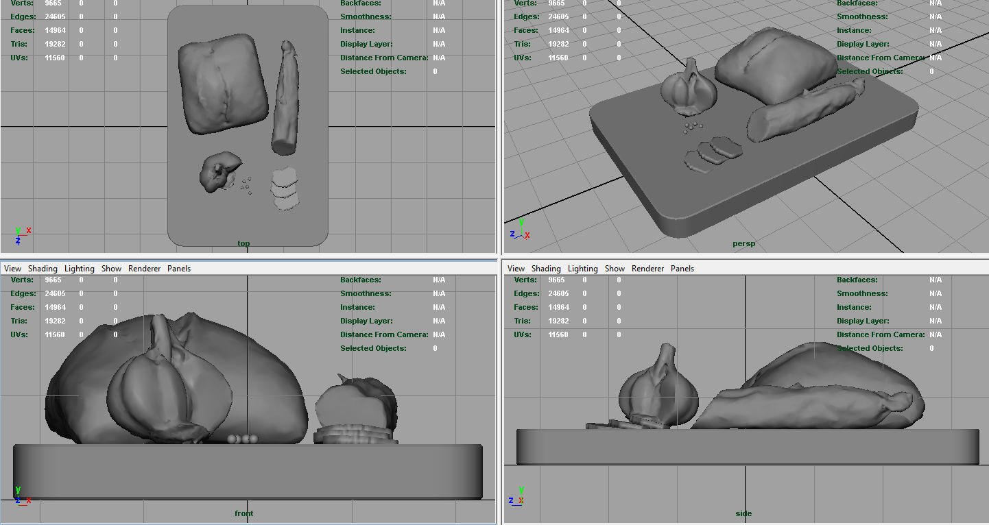 Fuet on a wooden board 3D model_7