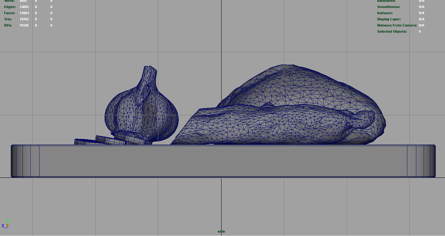 Fuet on a wooden board 3D model_11