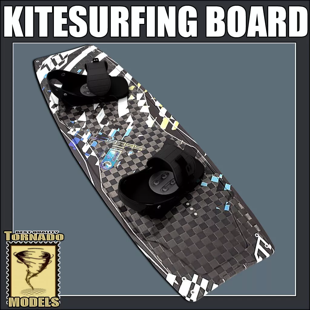Kitesurfing Board and Bow 3D model