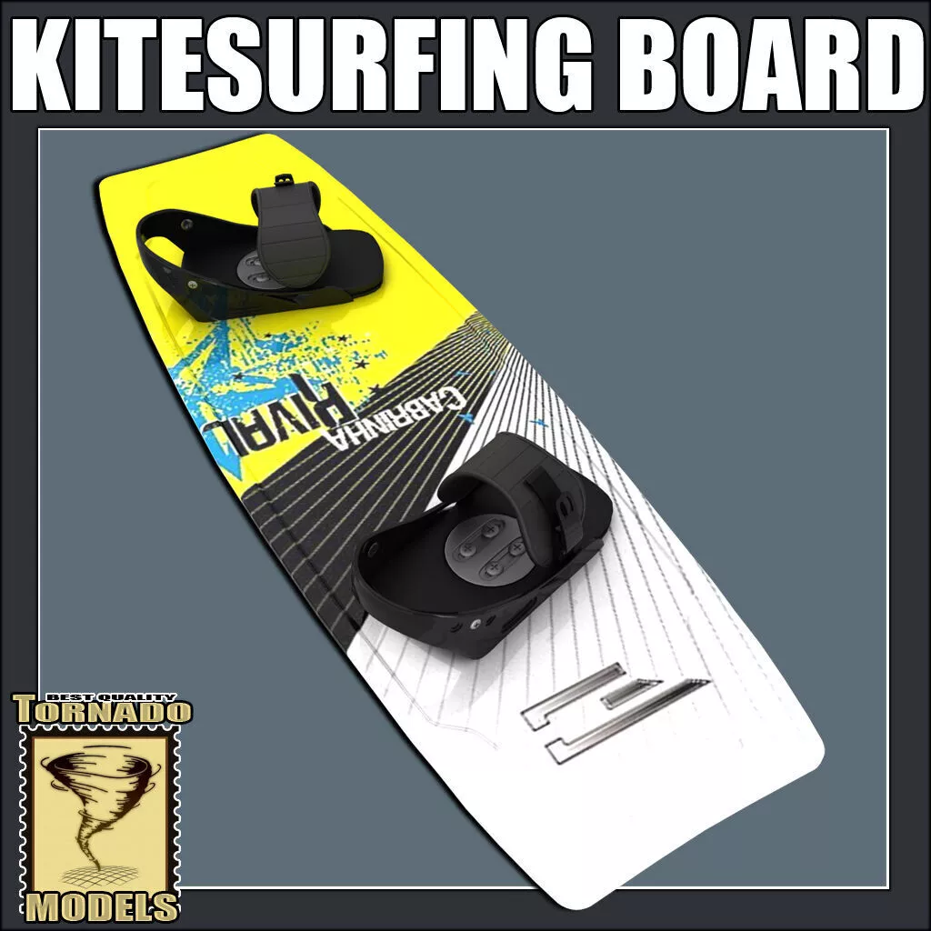 Kitesurfing Board and Bow 3D model