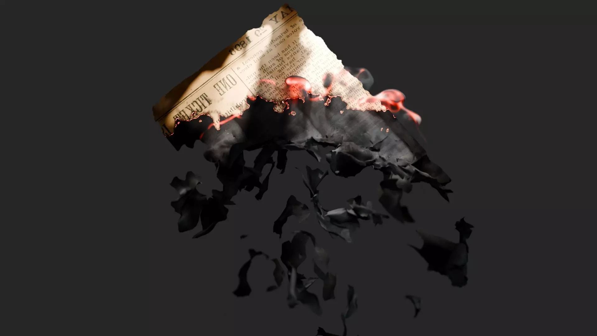Burning Paper 3D Animation For 3DMax Maya Blender 3D model