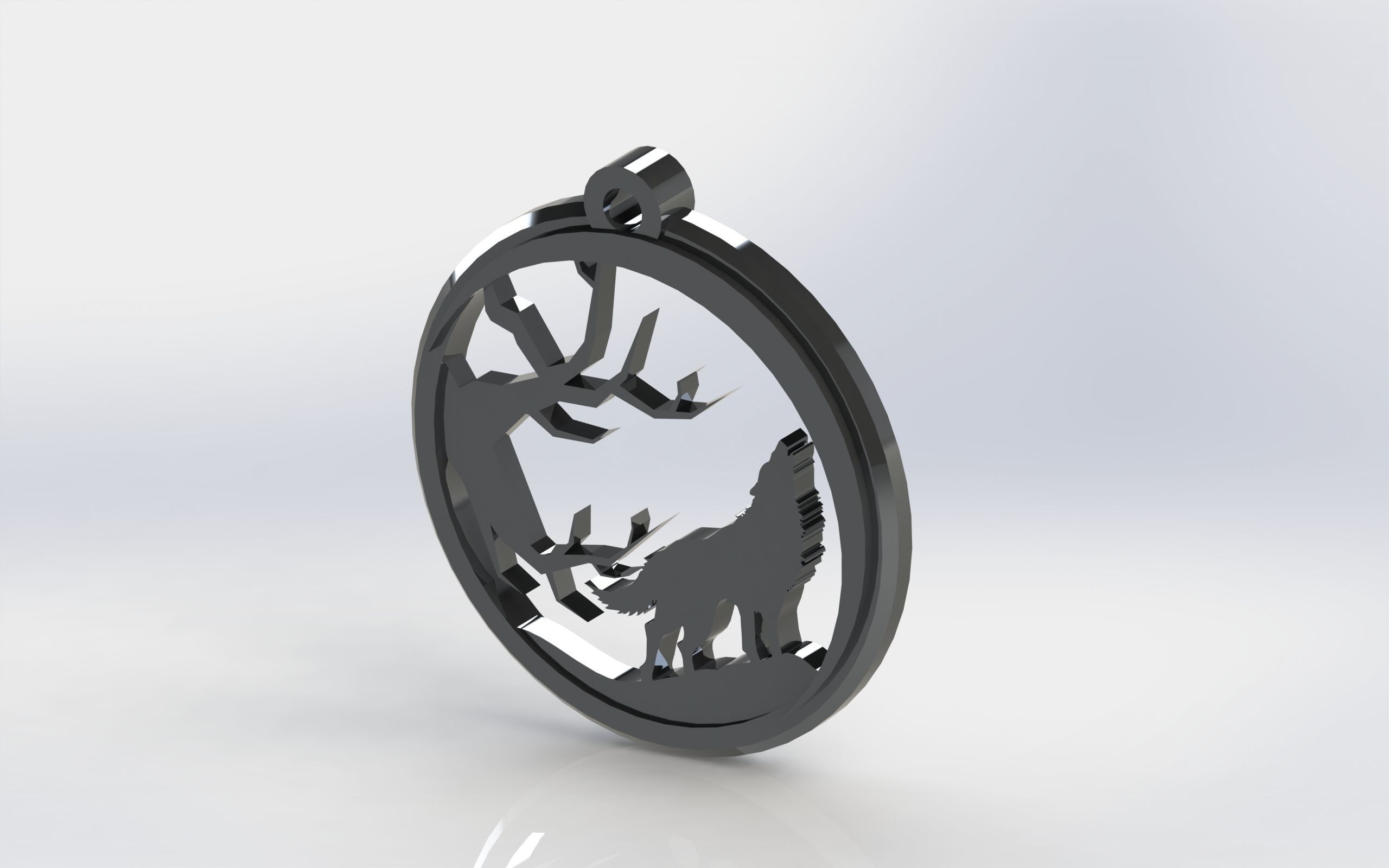 Wolf Keychains 3D print model_1