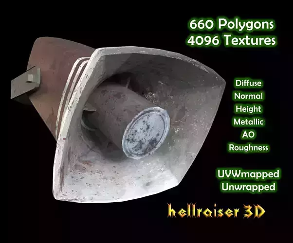 Megaphone - PBR - Textured Low-poly 3D model
