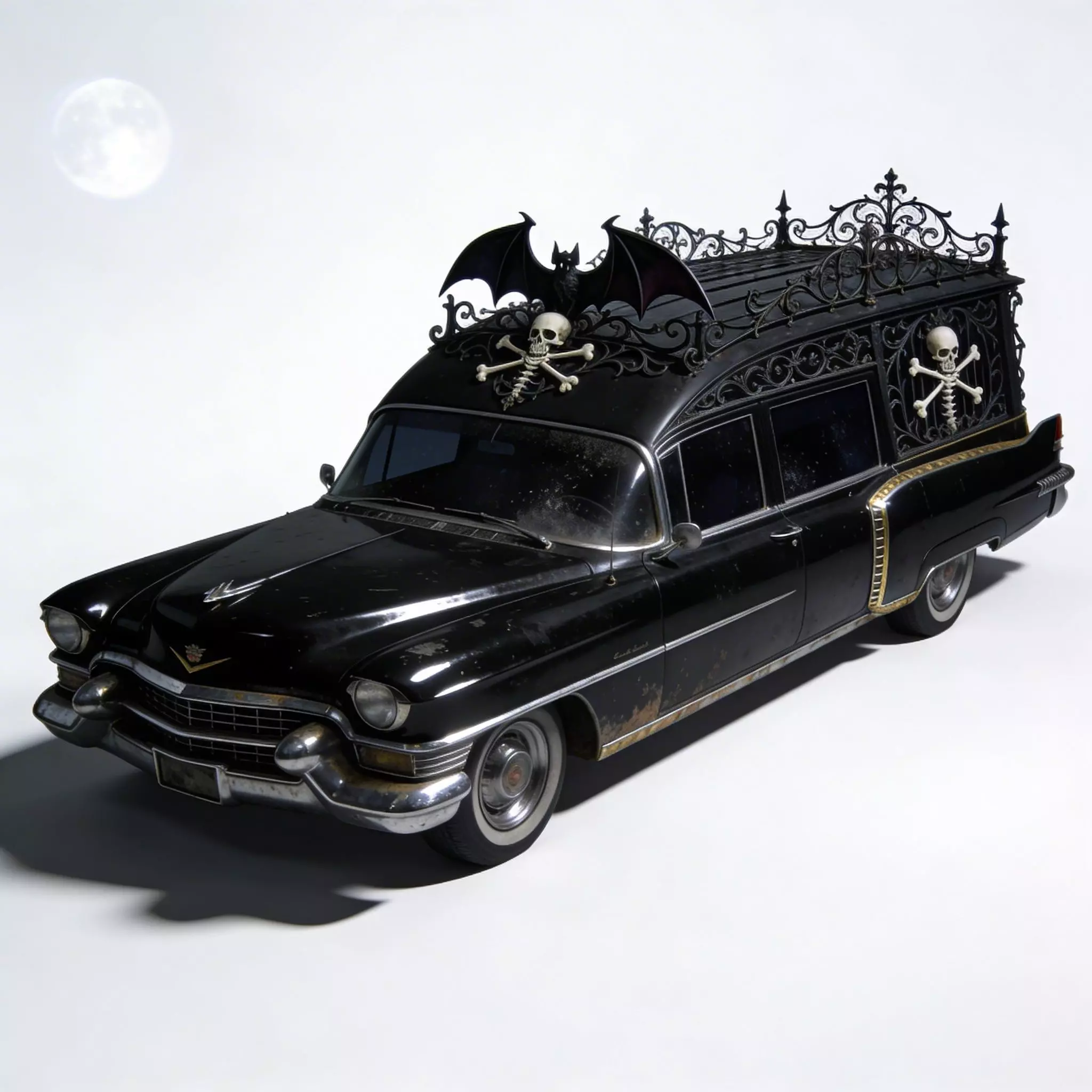 3D model Realistic Gothic Hearse Car 3D Model VR / AR / low-poly