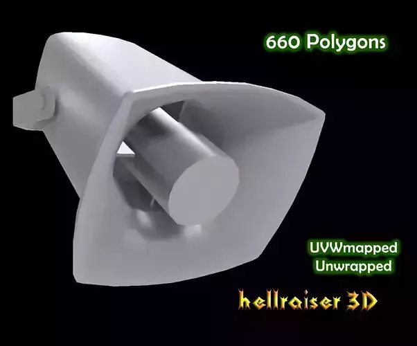 Megaphone loudspeaker Low-poly 3D model