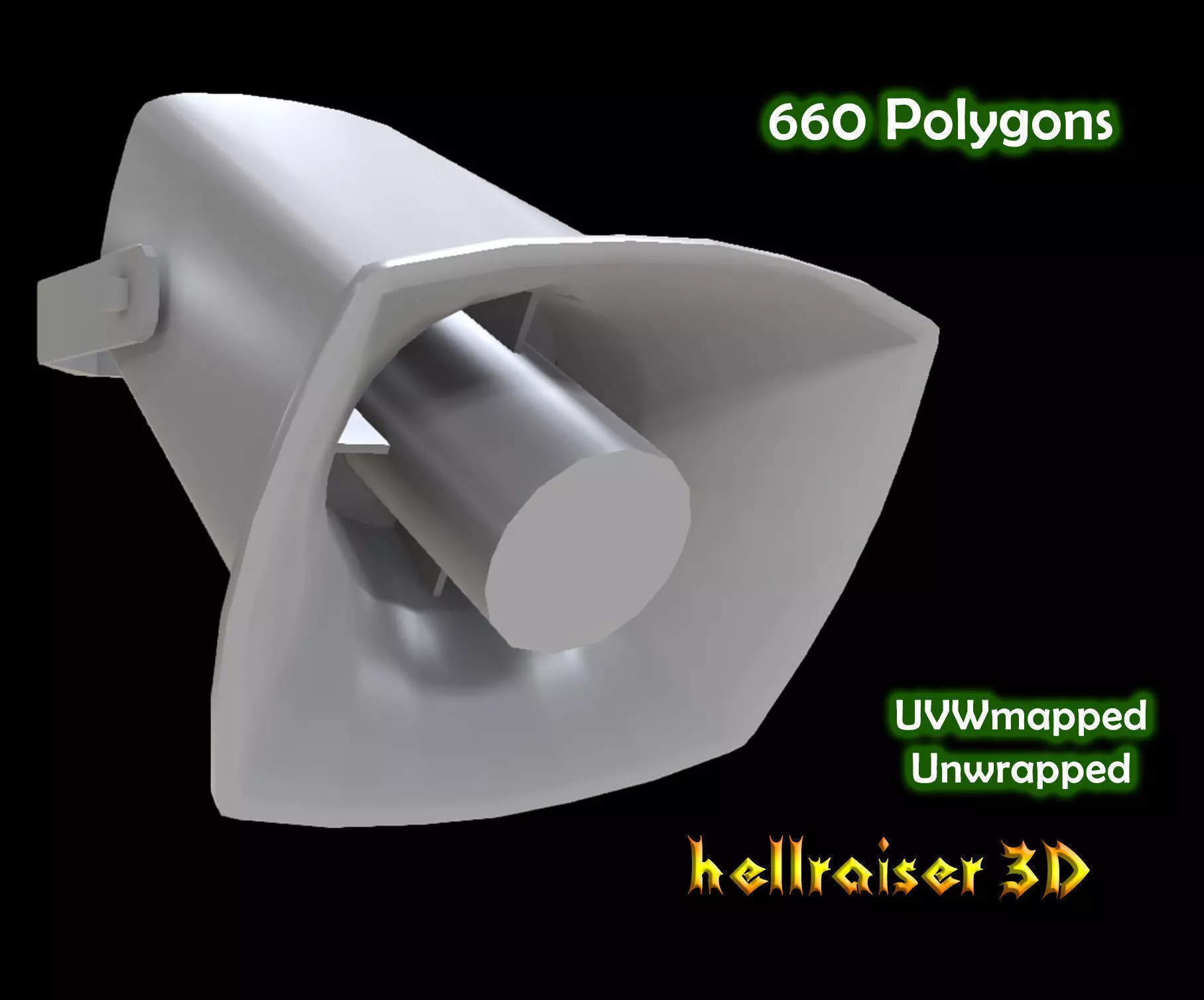 Megaphone loudspeaker Low-poly 3D model_0