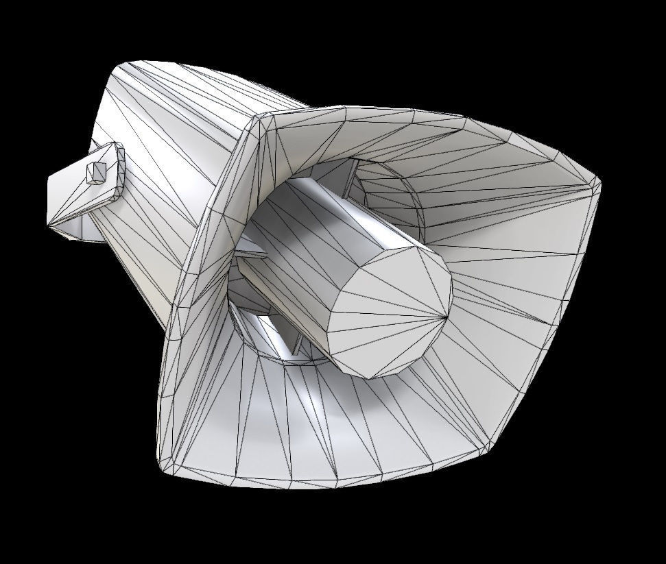 Megaphone loudspeaker Low-poly 3D model_4