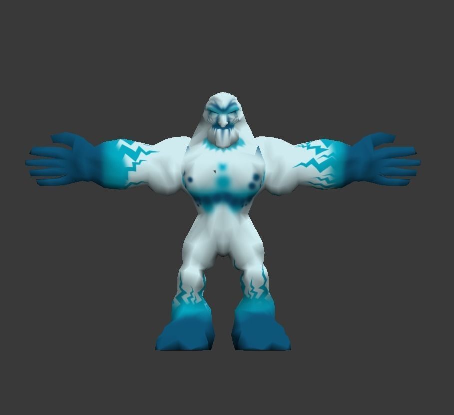 Ice Monster Low-poly 3D model_0