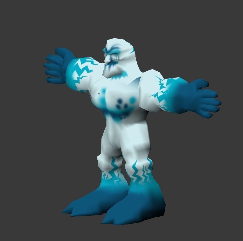 Ice Monster Low-poly 3D model_1