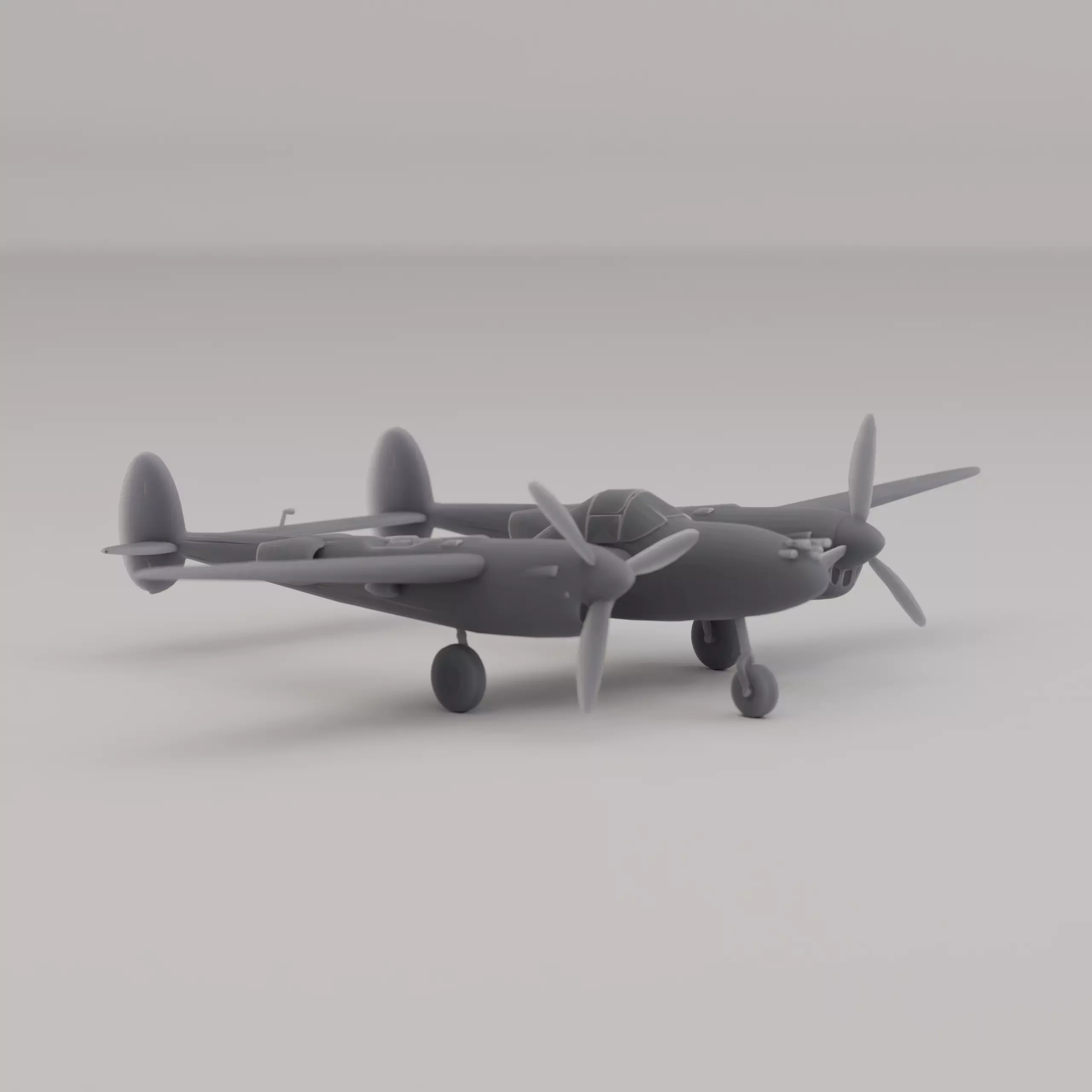 P 38 Lightning Fighter bomber United States WWII 1942 3D print model