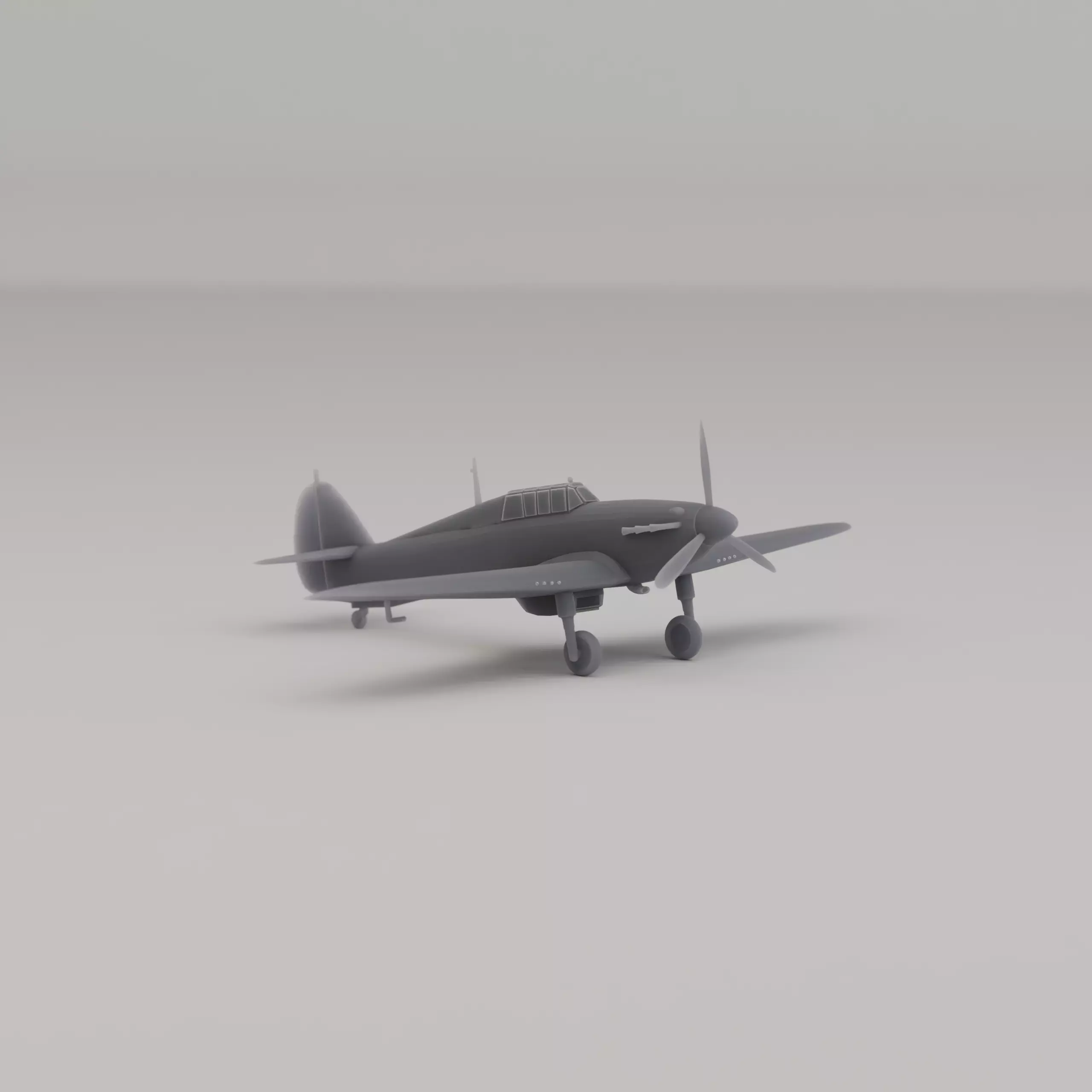 Hawker Hurricane MK I Interception United Kingdom WWII 1935 3D print model