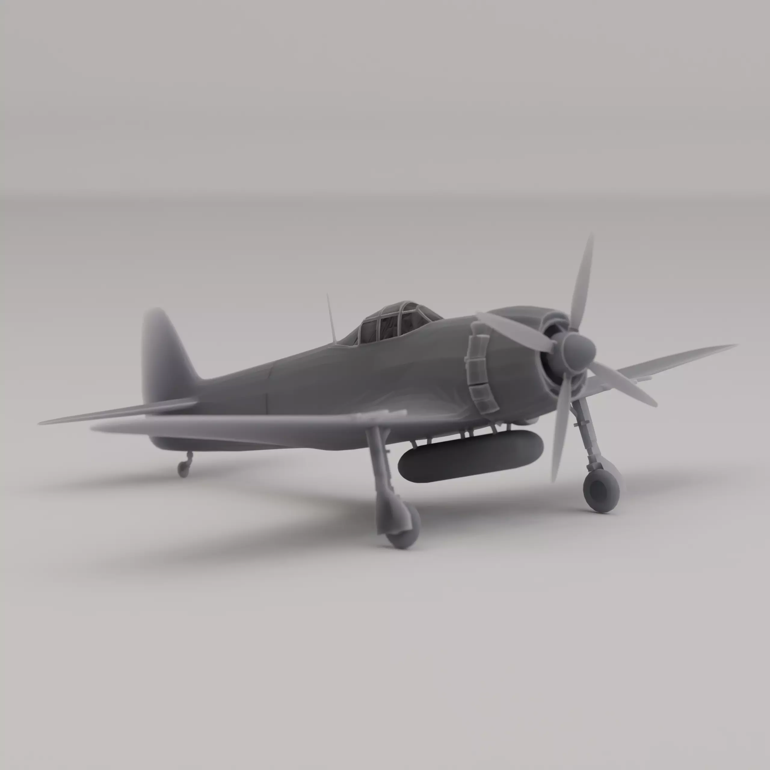 Kawanishi N1K2 Fighter Japan WWII 1943 3D print model