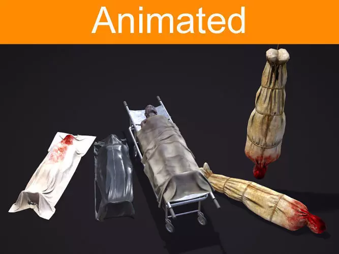 Horror Props pack Low-poly 3D model_0