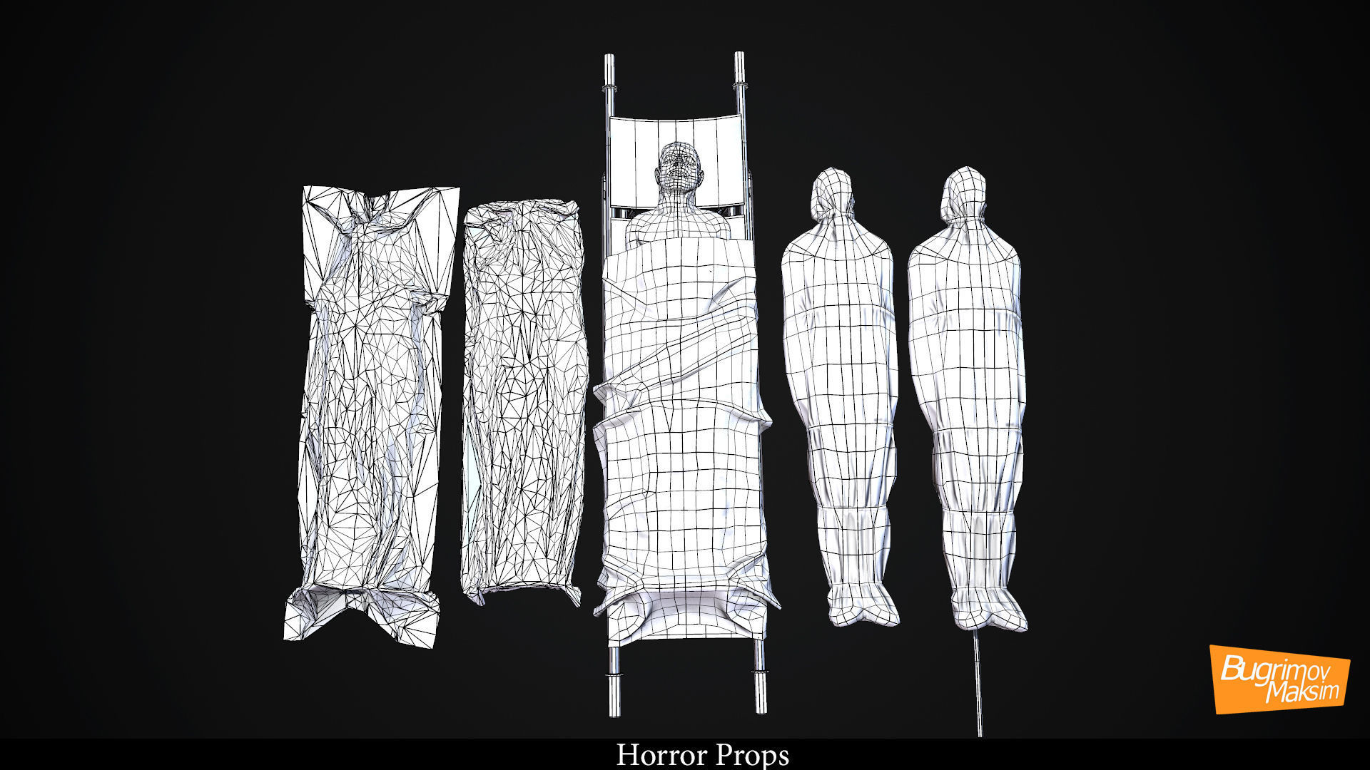 Horror Props pack Low-poly 3D model_4